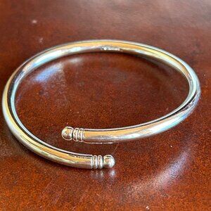 Vintage Monet Silver Tone Open Cuff Bracelet Modern Design
